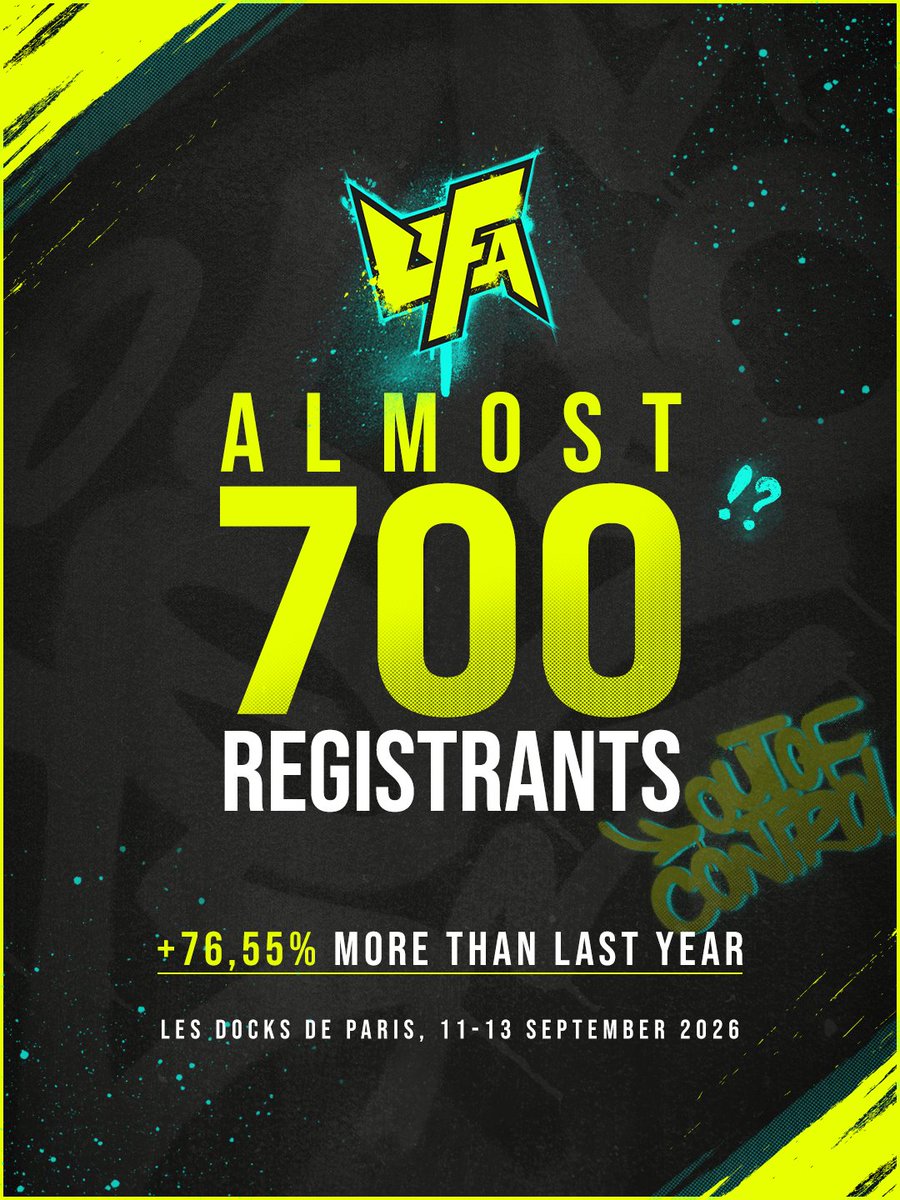 UFA_Gaming's tweet photo. We are smashing our records ⁉️

Thank you for your unprecedented enthusiasm, nearly 700 registrants already!

We’re committed to making this the best UFA possible, this isn't just a tournament, it's a celebration of the FGC! https://t.co/f85yVSycjD