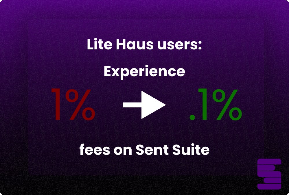 sent_HQ's tweet photo. Starting today 

We have decided to reduce fees for all Lite Haus users

We just turned your 1% burden into a .1% one instead.