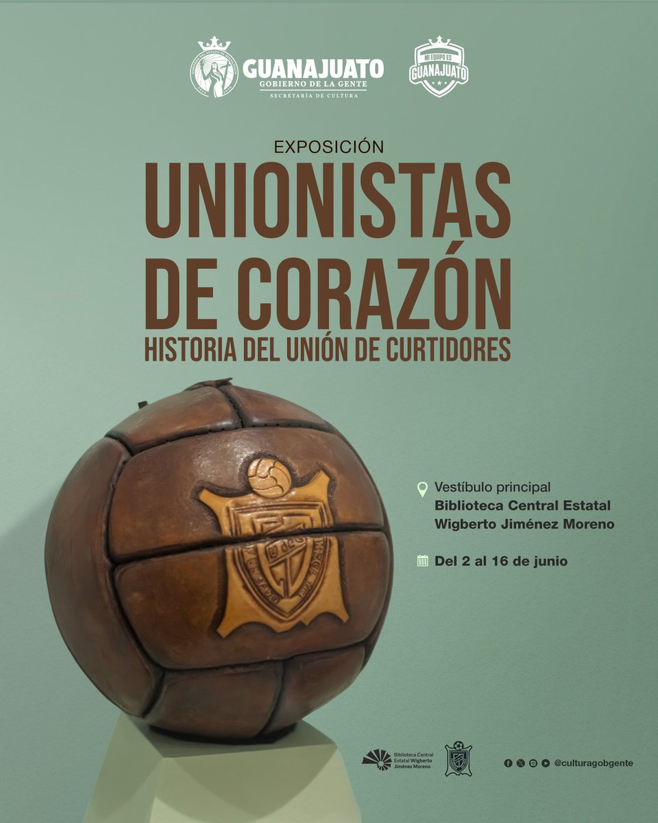 culturagobgente's tweet photo. Si llevas los colores del Unión de Curtidores en el corazón o te apasiona la magia de los Mundiales y la literatura, ¡esta cartelera de junio es para ti! 

Todos los eventos son SIN COSTO. 🧤⚽ https://t.co/Fmr2GlMaPG