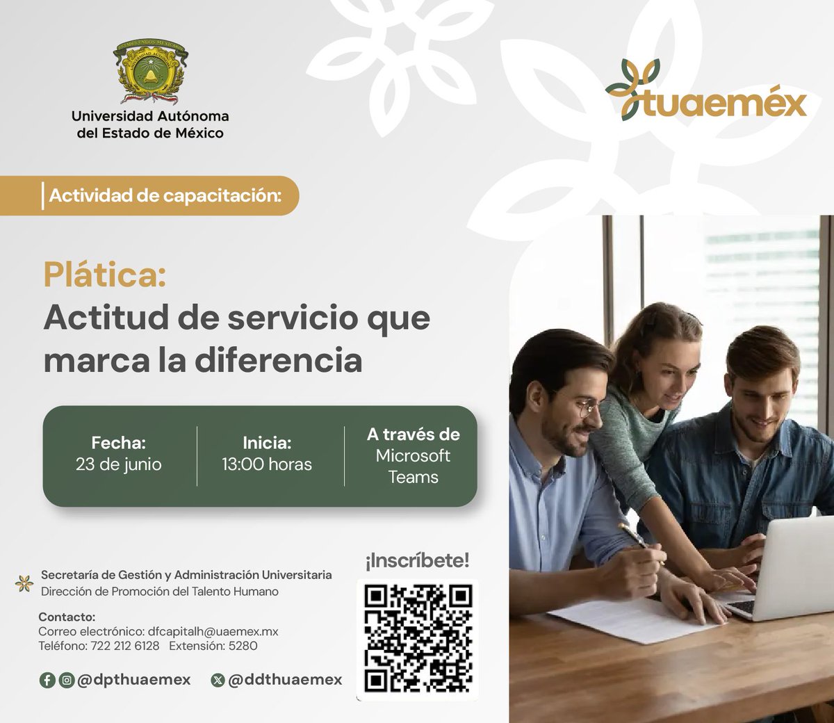 ddthuaemex's tweet photo. Descubre cómo una actitud positiva, empática y proactiva puede transformar la experiencia de quienes te rodean.
¡Inscríbete hoy mismo! 📷https://t.co/IxRunGv3C2
#tuaeméx
#tuaeméxdth
#tuaeméxsga https://t.co/SGRPHDitTj