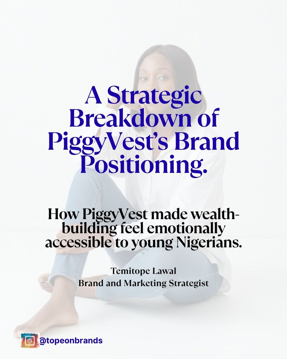 Topewrites's tweet photo. Most fintech brands in Nigeria are competing on features.
PiggyVest competed on psychology.
And that changed everything.
Before PiggyVest, investing felt like something reserved for:
-finance people
-older people
-people already making “real money” https://t.co/ulVDk1jiSs