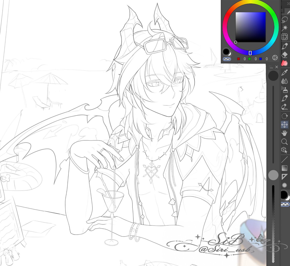 Siri_usb's tweet photo. 夏のドゥリン〜 ☀️

#Durin #ドゥリン #wip https://t.co/xFioJLWojY