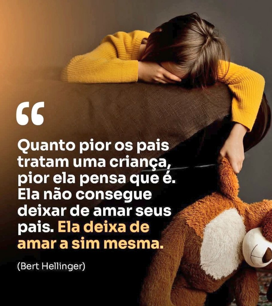 HellingerPage's tweet photo. “Quanto pior os pais tratam uma criança, pior ela pensa que é. Ela não consegue deixar de amar seus pais. Ela deixa de amar a si mesma.”

Bert Hellinger https://t.co/C2rMaUBcOT