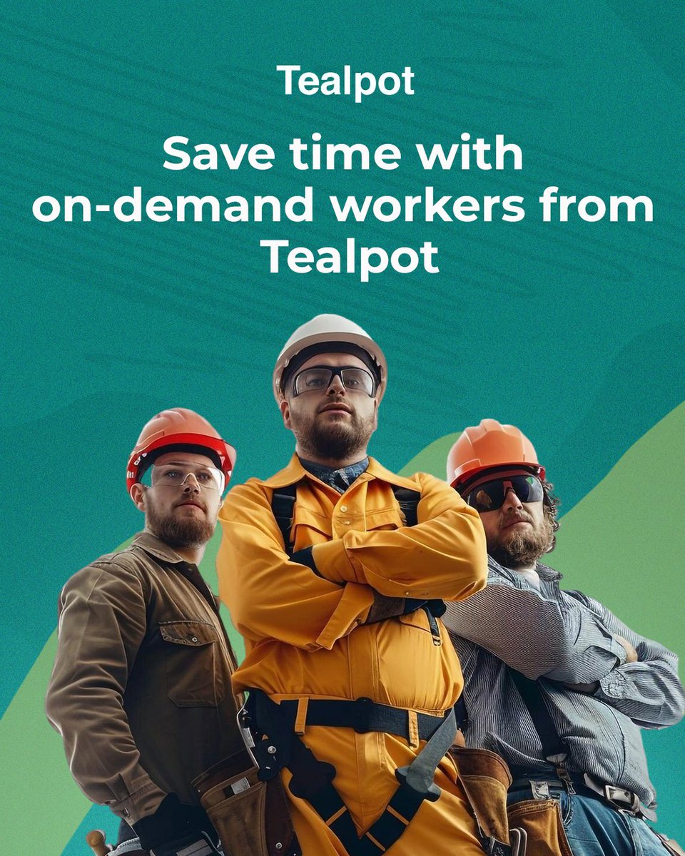 tealpot1's tweet photo. Save time, reduce delays, and get the job done faster with on-demand workers from Tealpot. 

Trusted skilled professionals, ready when you need them.

Visit https://t.co/TxeArzT4pK 

#Tealpot #SkilledWorkers #OnDemandWorkforce #BusinessSolutions #texasbusiness #dallas #dfwplug https://t.co/IPgUVuT3w4
