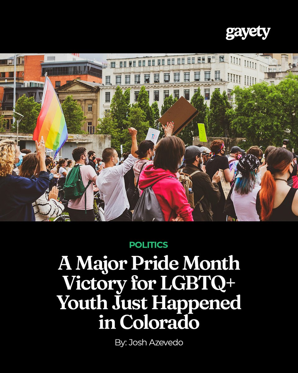 gayety's tweet photo. Colorado isn't backing down.⁠ ⁠ 

Just weeks after the Supreme Court challenged the state's conversion therapy ban, lawmakers responded with a new law designed to keep protections in place for LGBTQ+ youth while expanding legal options for survivors.⁠ ⁠ 

🔗: https://t.co/n5LChTsVZ2
