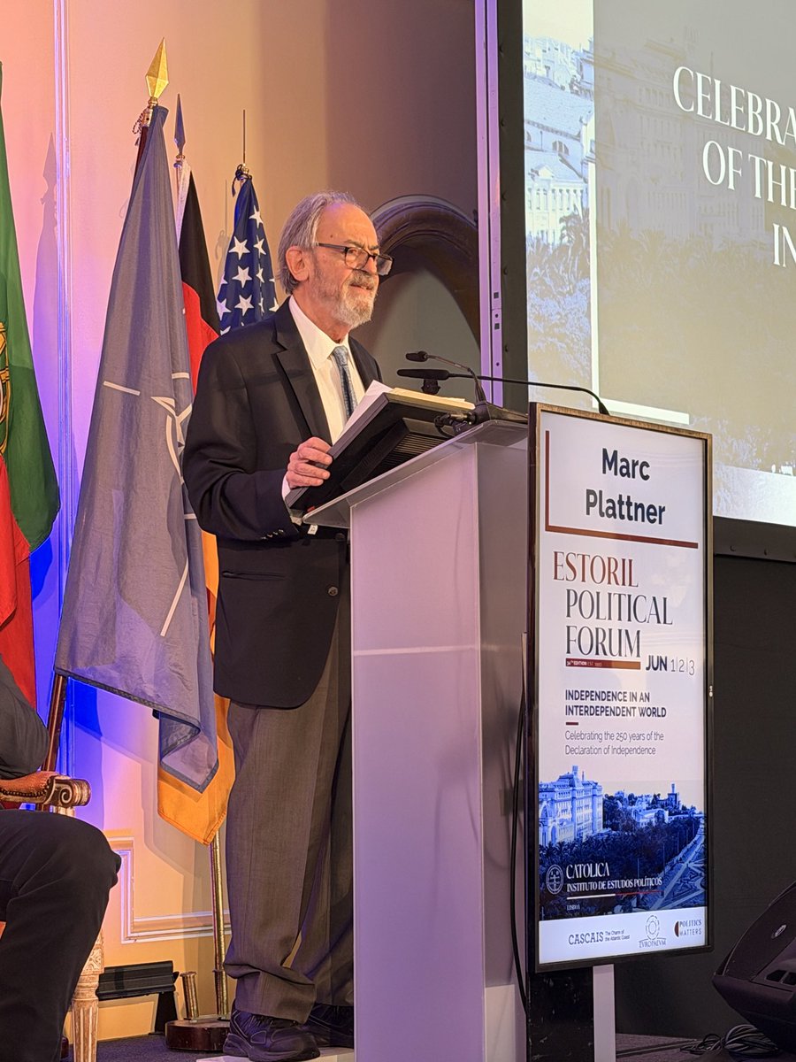 jtcbranco's tweet photo. Estoril Political Forum 34th edition, Portuguese political science main event, is now officially open, starting with an exceptional keynote speech by Marc F. Plattner, editor and founder of the Journal of Democracy. 
@iepucp 
@JoDemocracy 
@CatolicaCampus https://t.co/O5wrhwPFNU