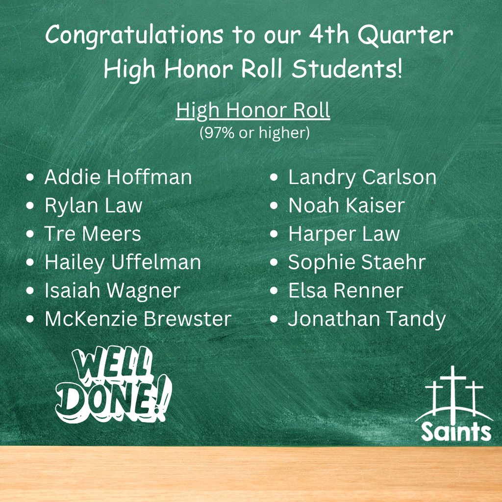 EFYork's tweet photo. 🎉 Congratulations to our 4th Quarter Honor Roll students! We’re proud of your hard work, dedication, and achievement. Keep up the great work, Saints! 👏 #TeamEF

#TeamEF https://t.co/MeX6Brm8bH