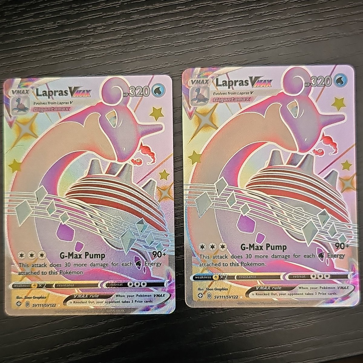 RavenEightyNine's tweet photo. Sonia: $25
Lapras VMAX Lot: $45
Pokemon Center Lady: $25
Roxie's Performance: $7 https://t.co/xy1Tsirbmx