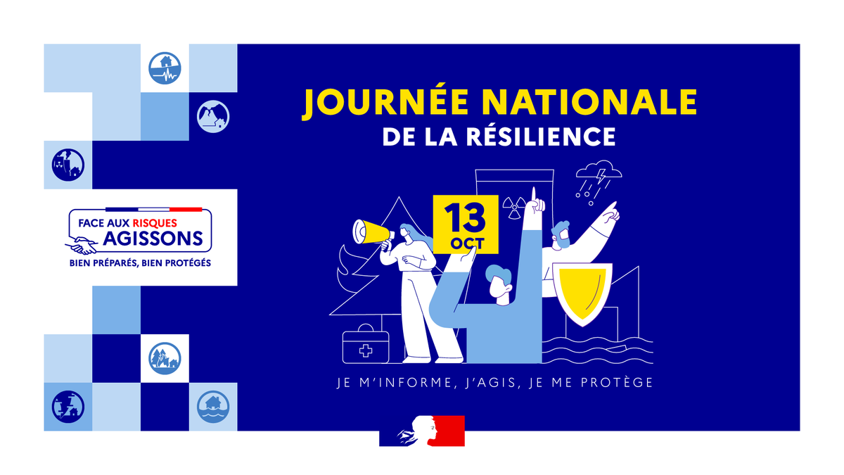 SecCivileFrance's tweet photo. #JNR 📢/ Appel à projet 

A l'occasion de la 5 ème édition de la journée nationale de la résilience, le gouvernement lance un appel à projets pour renforcer la culture du risque sur l'ensemble du territoire. 

💬 Ce que l'appel à projets vous propose : 
Toute structure peut déposer une action qui vise à 

- développer la culture sur les risques naturels et technologiques ; 
- préparer les populations à la survenance d'une catastrophe ; 
- renforcer la résilience collective dans nos territoires. 

Vous souhaitez y participer : 

Ateliers de sensibilisation, exercices de gestion de crise, formations aux gestes qui sauvent... Toutes les initiatives locales sont les bienvenues, en France hexagonale et en Outre-mer. 

👉 Rendez-vous sur : https://t.co/nI0TM4zfRl