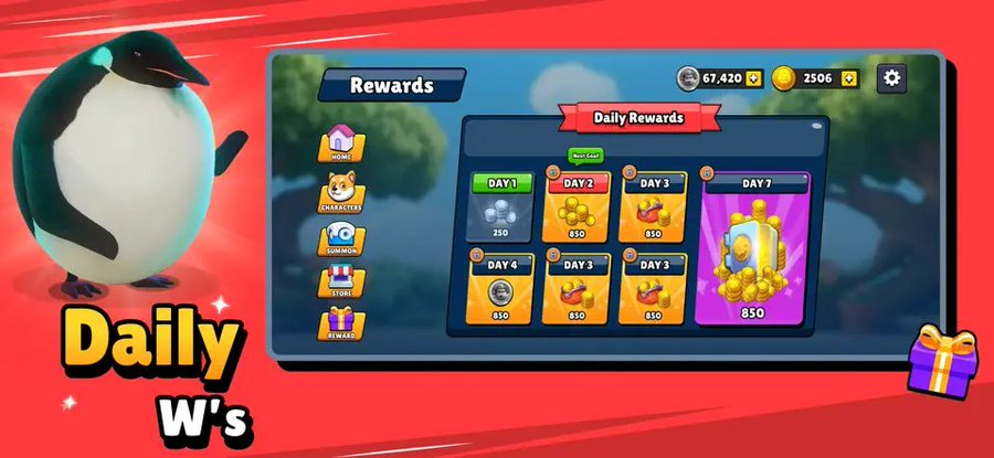 memewarsfun's tweet photo. DAILY REWARDS Log in for free rewards. Complete missions for exclusive skins, emotes, and fighters. Stack your W's. Seasonal leagues keep it fresh. https://t.co/WgngCPYOc2