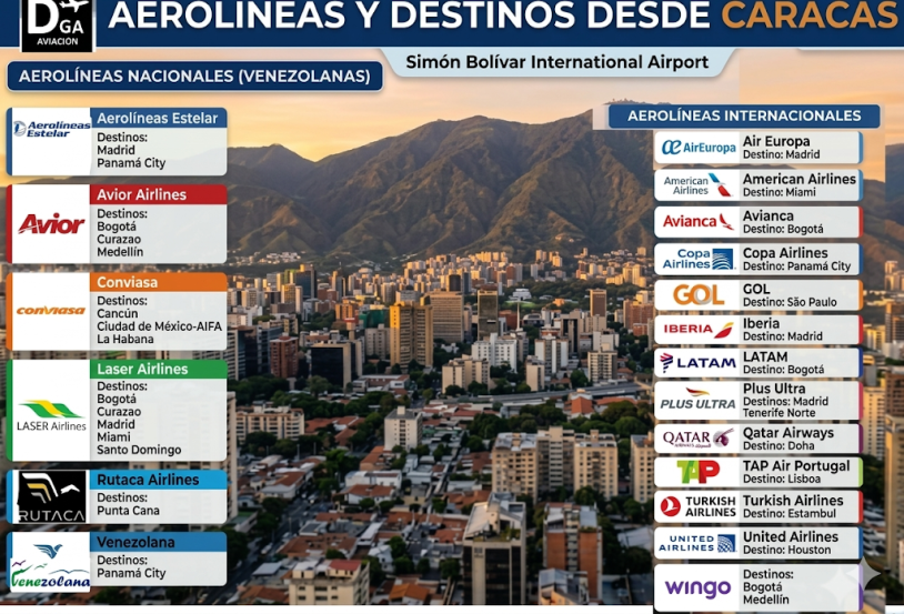 dgaviacion_'s tweet photo. Rutas aéreas operativas desde y hacia 🇻🇪 Caracas (Junio de 2026). 

✈️Aerolíneas: 18 aerolíneas en total (5 nacionales y 13 internacionales).

🗺️ Destinos: 15 destinos operativos + 2 próximos, para un total de 17: (DOH comienza el 22/07 e IAH desde el 11/08). 

Pendiente de las fechas concretas de las aerolíneas que han anunciado los destinos de (MEX / FLL).  

🗒️ Recuerden que está información va sumando o eliminado sujeto a los cambios.