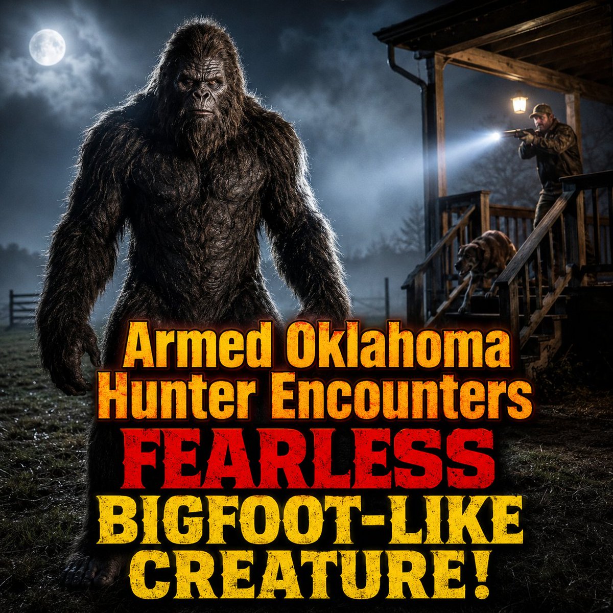 PhantomMonster's tweet photo. Armed Oklahoma Hunter Encounters FEARLESS BIGFOOT-LIKE CREATURE! Cryptid Flesh &amp; Blood vs. Supernatural Paradox https://t.co/JqHpfF01FD - This case raises a disturbing question: is Sasquatch always physical? Was this a flesh-and-blood Sasquatch, or something interdimensional? https://t.co/IgSa5bB8Th