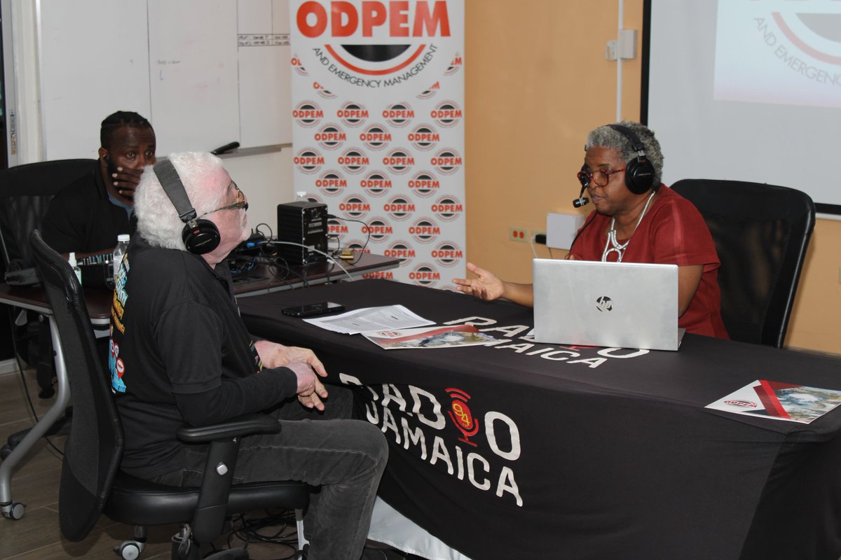 odpem's tweet photo. 🎙️ Live OB on RJR 94 FM | Disaster Preparedness Month 2026

During a Live OB, Dr. Janice Miller outlined the Ministry’s readiness for the upcoming hurricane season. https://t.co/boRCBGw1dS