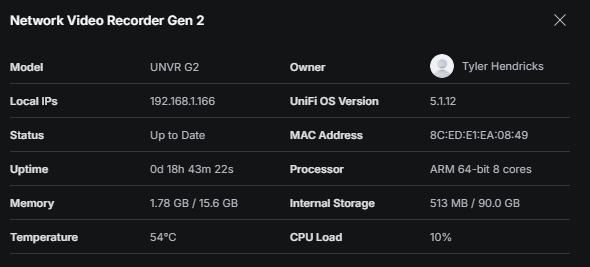tyhend88's tweet photo. I thought the NVR G2 had 8GB of RAM? Is this a software glitch? https://t.co/d4cShl0WD5