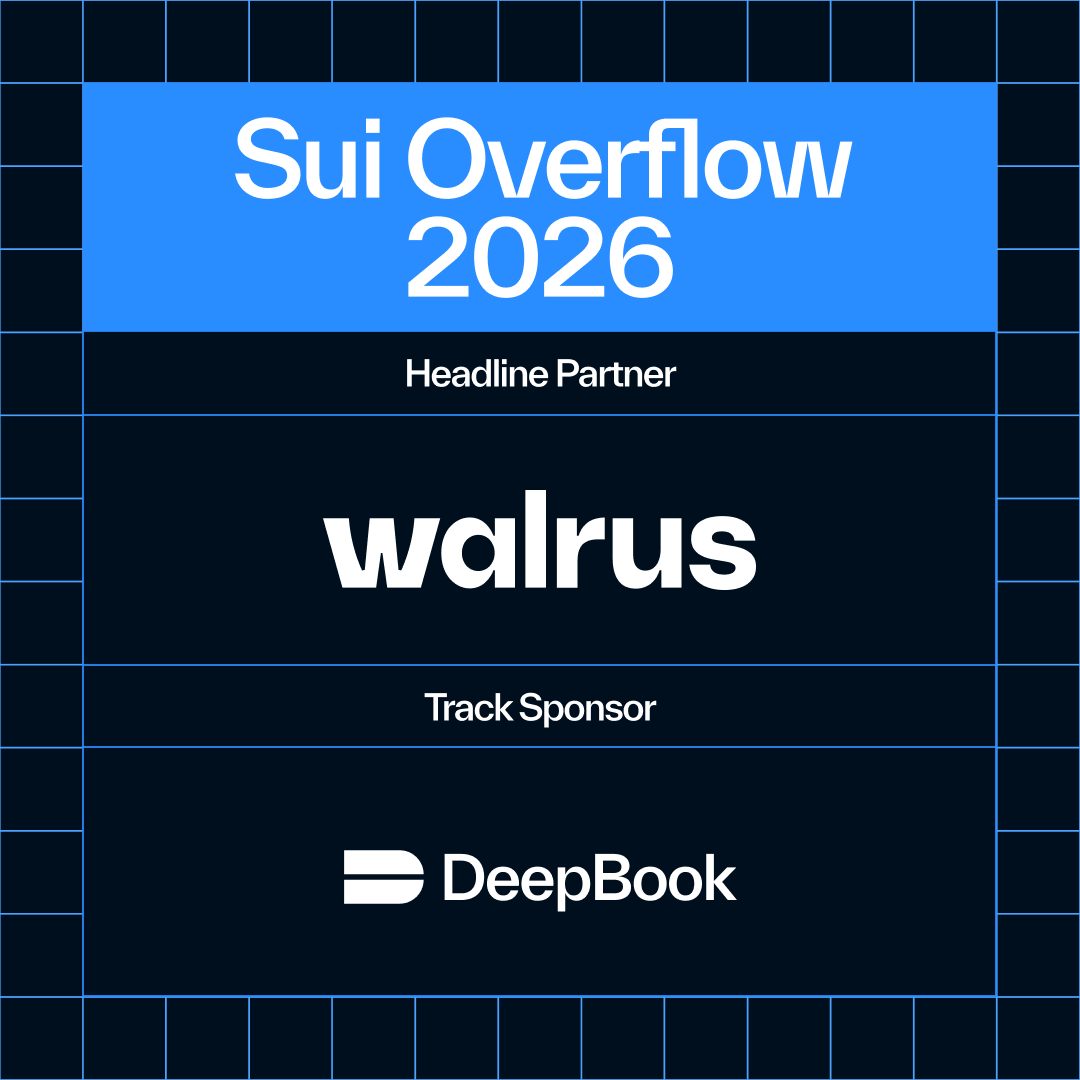 suidevelopers's tweet photo. - @WalrusProtocol : Headline Partner.

The verifiable data platform for AI and onchain finance.
🌊 $70K Walrus track.

- @DeepBookonSui : Track Sponsor.

Sui’s shared liquidity layer for onchain trading.
📖 $70K DeepBook track. https://t.co/O5ZKpaj3hP