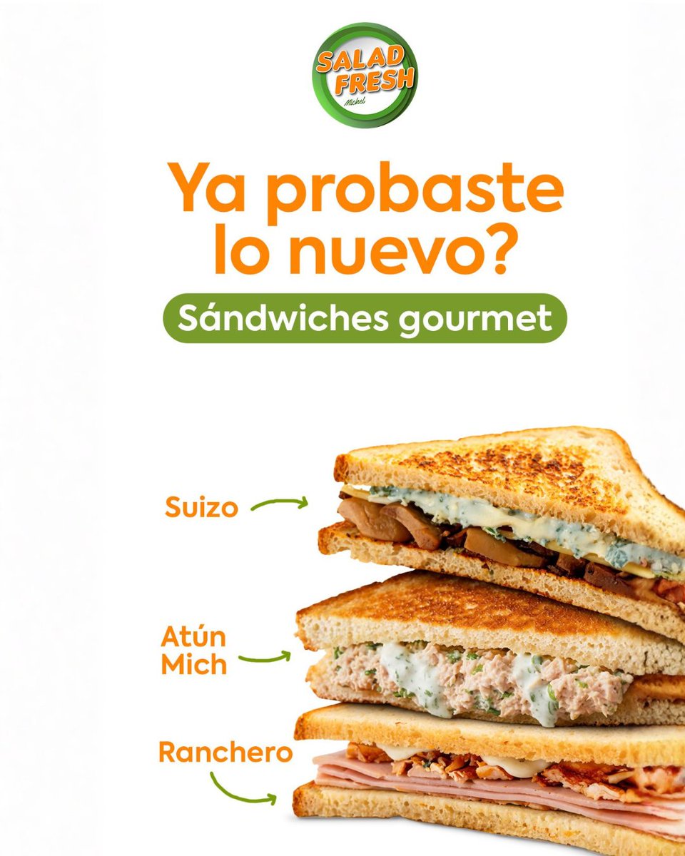 JLMNoticias's tweet photo. Descubre nuestras especialidades gourmet 🥗✨

📍 Visítanos en Plaza Abos, calle Sierra Morena esquina Prolongación Zaragoza, Bosques del Prado, Aguascalientes

📲 O haz tu pedido al 449 579 6188 o por UBER EATS 

#comidasaludable  #saladfresh 
#SaladFresh #sándwich https://t.co/VkRzT3B67M