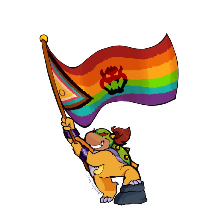 Breesecrackers's tweet photo. If bad guys can respect, so can you!

Happy pride ^_^

#bowserjr #smb https://t.co/KDTDSuHwIU
