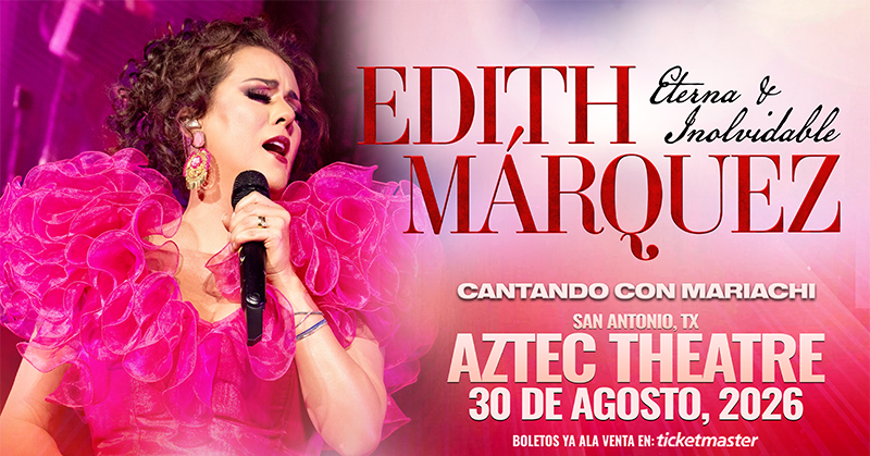 TheAztecTheatre's tweet photo. JUST ANNOUNCED! 📣 EDITH MARQUEZ - ETERNA E INOLVIDABLE on August 30th at the Aztec Theatre. Tickets go on sale this Wednesday, June 3rd at 10am.
🎫: https://t.co/2LpHkXfyFE https://t.co/kibjmOx2m3