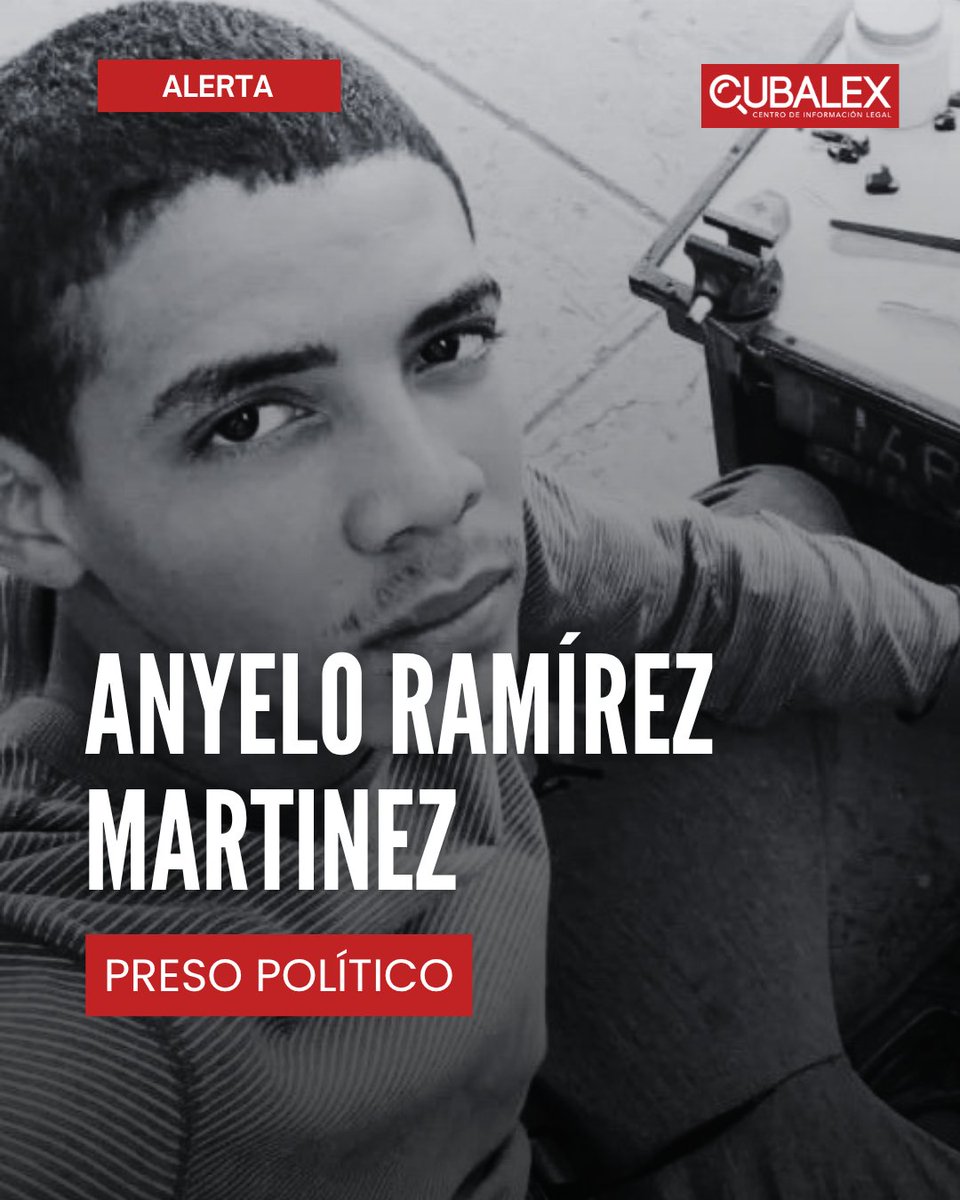 CubalexDDHH's tweet photo. 🚨 #AlertaCubalex | Anyelo Ramírez Martínez, de 24 años, permanece detenido arbitrariamente desde el 5 de marzo de 2026 por tomar una fotografía de un operativo policial relacionado con un grafiti antigubernamental en una calle de Santiago de Cuba.

Actualmente se encuentra bajo prisión provisional en la cárcel de Aguadores. Según información recibida por Cubalex, su juicio está programado para el próximo 10 de junio.

De acuerdo con la acusación de la Fiscalía, todo comenzó cuando Anyelo fotografió el grafiti y la actuación de los agentes presentes en el lugar. Oficiales del MININT le exigieron que dejara de tomar fotografías, entregara su teléfono móvil y eliminara las imágenes captadas. Él se negó, argumentando que no estaba cometiendo ninguna ilegalidad y que tenía derecho a fotografiar lo que ocurría en un espacio público.

El expediente, al que tuvo acceso Cubalex, reconoce que fue un oficial quien primero lo sujetó físicamente para trasladarlo. Solo después de esa intervención se produjo el presunto forcejeo que dio origen a las acusaciones de desobediencia, atentado y resistencia.

Por estos hechos, la Fiscalía solicita una sanción conjunta de 4 años de privación de libertad. 

Este caso resulta especialmente preocupante porque criminaliza el ejercicio de derechos fundamentales, como documentar actuaciones de agentes estatales en espacios públicos. También evidencia el uso del derecho penal para castigar a quienes observan, registran o cuestionan actuaciones arbitrarias de las autoridades.

📢 Comparte esta alerta y ayúdanos a visibilizar el caso de Ányelo Ramírez Martínez.