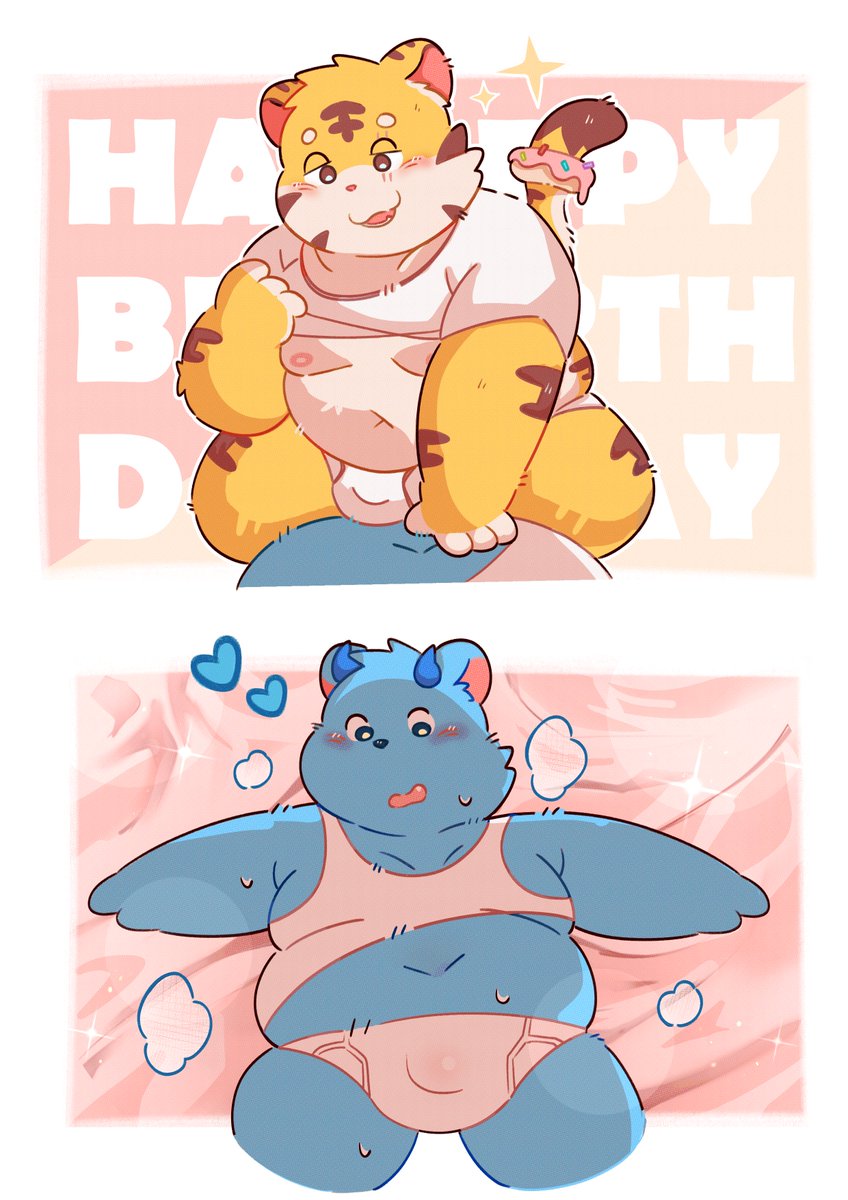 Porkflo55's tweet photo. HBD to my bf 💛💙 https://t.co/TU55ZVMLFE