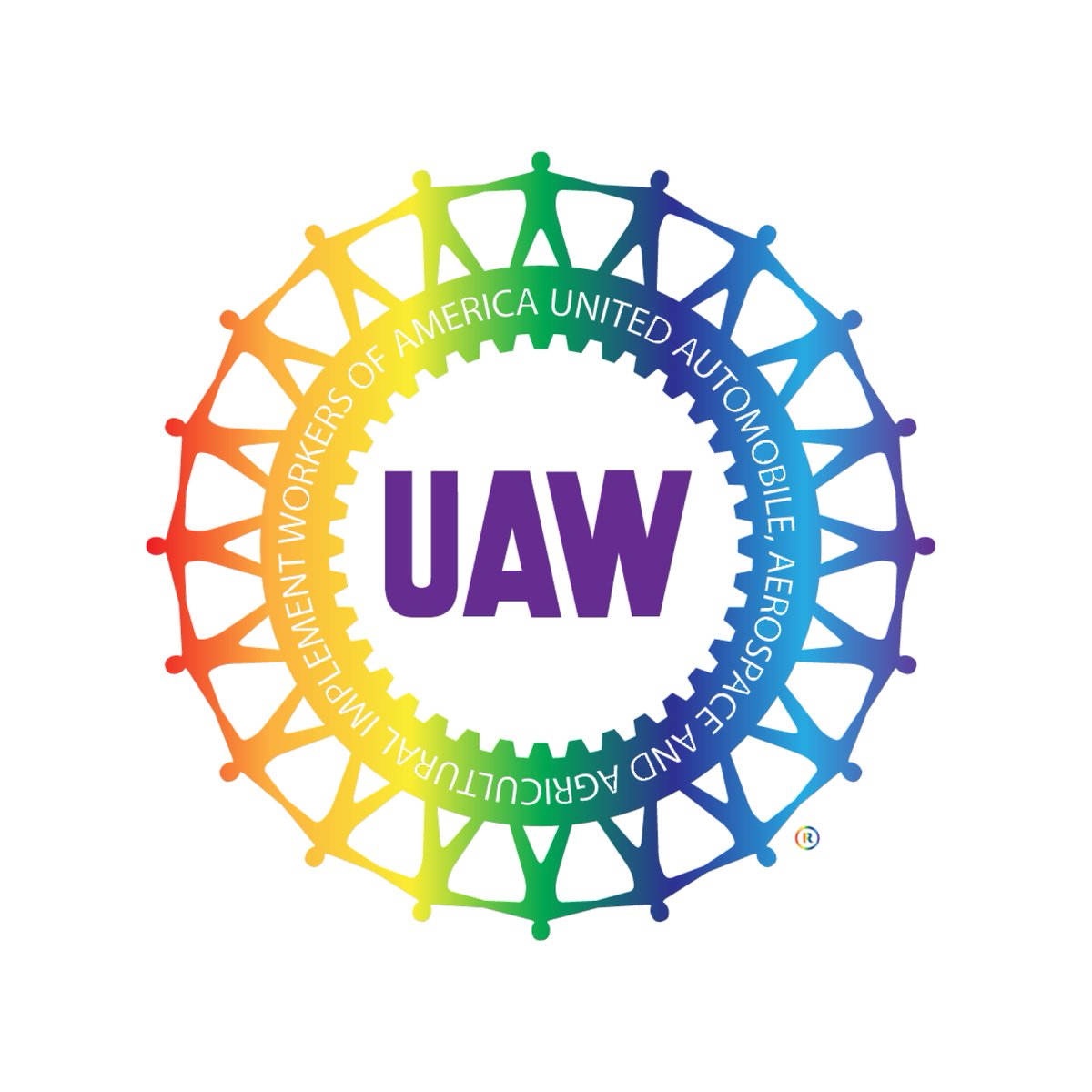 UAW's tweet photo. June is LGBTQIA2S+ Pride Month! We honor those who fought for equality and stand for dignity and fairness in the workplace. Union contracts are the strongest shield against discrimination. Let’s build a world where everyone thrives—solidarity makes change possible! #LGBTQIA #Equality #Pride
