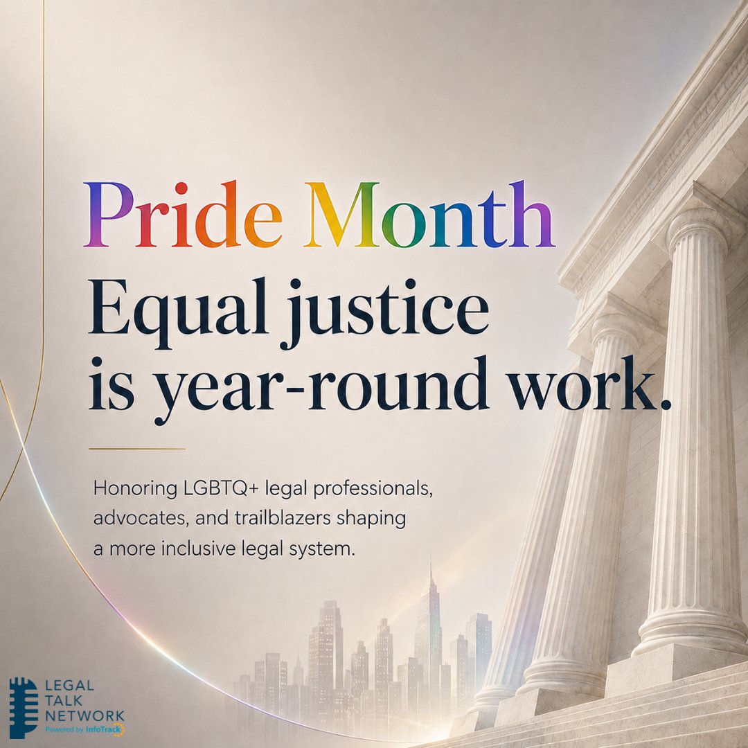 LegalTalkNet's tweet photo. 🌈 Equal justice is year round work.

As Pride Month begins, we’re honoring the LGBTQ+ legal professionals, advocates, and trailblazers helping move the law toward greater dignity, access, and inclusion.

Pride is a celebration, and a reminder that protecting rights and building inclusive legal spaces is ongoing work.

🎙️ Who should Legal Talk Network spotlight next? Share an LGBTQ+ legal leader, advocate, or organization we should know about.

#LGBTQLaw #PrideMonth #LegalProfession #EqualJustice