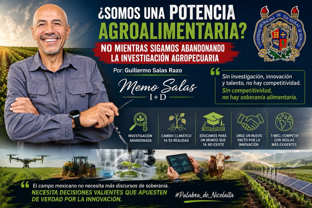 _memo_salas's tweet photo. Decimos “soberanía alimentaria” mientras recortamos apoyos, abandonamos la investigación y llegamos débiles al T-MEC.

El campo no está atrasado: lo estamos traicionando desde la política. 💥🌾🇲🇽

https://t.co/233G5UrwUE https://t.co/IxzU2g9xgg