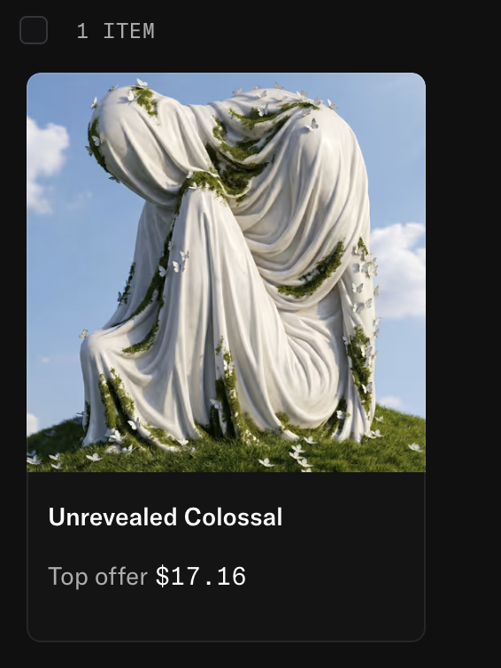 rizzze_e's tweet photo. Minted my @TheColossal_eth 

ty for wl @FNFweb3 https://t.co/VsBZcgVf2Z
