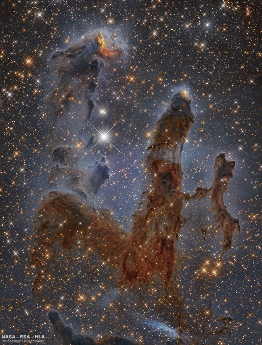 ScruffyMinds's tweet photo. Astronomy Picture of the Day a la gtracy@gmail.com
#APOD
#AstronomyPictureOfTheday
#Astronomy
#Space
5/30/26
Eagle Nebula Pillars in Infrared from Hubble https://t.co/3MZdmqGqqf