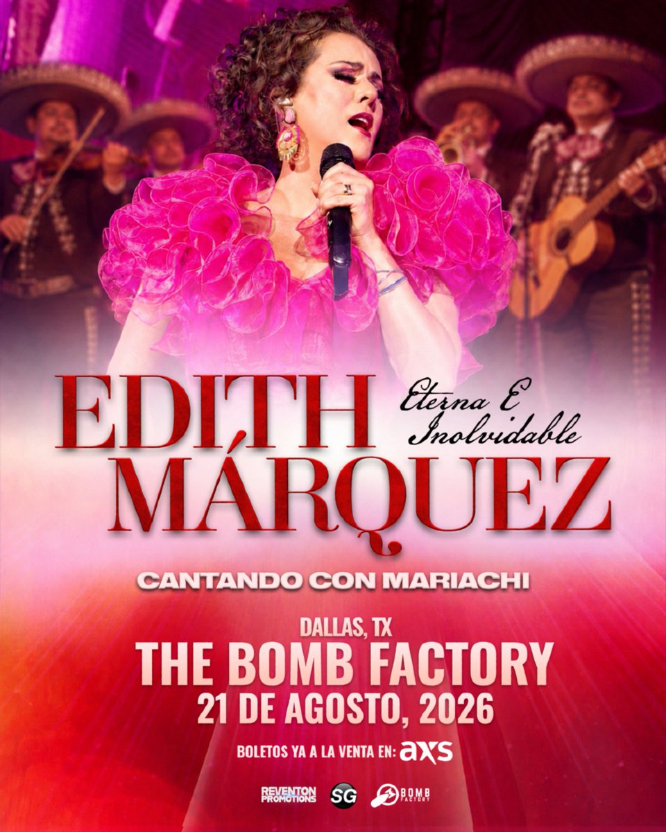 AEGPresentsSW's tweet photo. 📣 JUST ANNOUNCED – Edith Márquez

DALLAS, TX 📍 August 21 at @bombfactorydfw

🎫 On sale: Wed. June 3 at 10AM https://t.co/9QRXtibkau