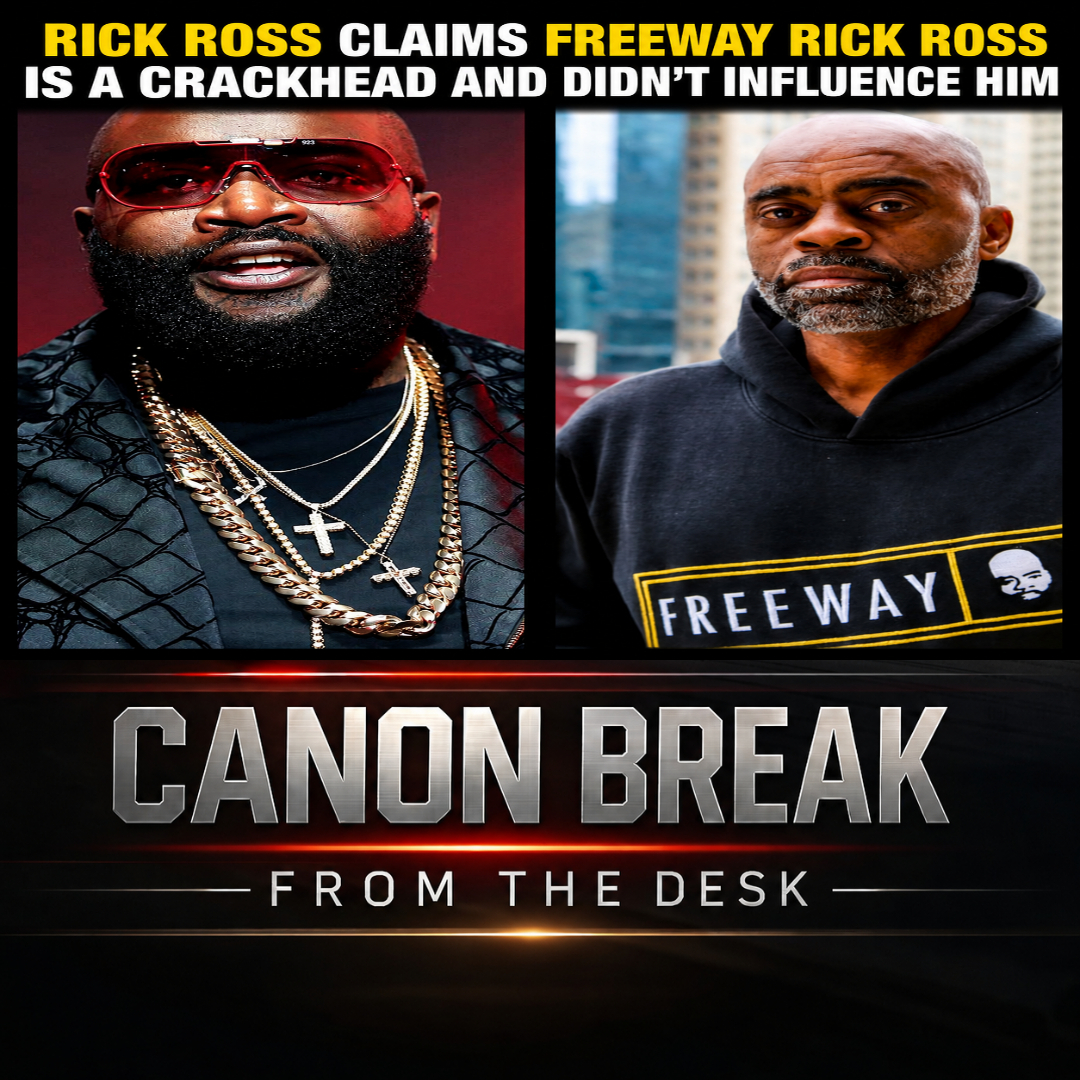 gptvone's tweet photo. ⭐ CANON BREAK — FROM THE GPTV1 DESK 

RICK ROSS vs FREEWAY RICKY ROSS  

Rick Ross saying Freeway Ricky Ross never influenced him. But you can’t build a persona off a man’s name… then pretend the man never mattered. Canon Break loading. https://t.co/ZM5UhdxLjZ