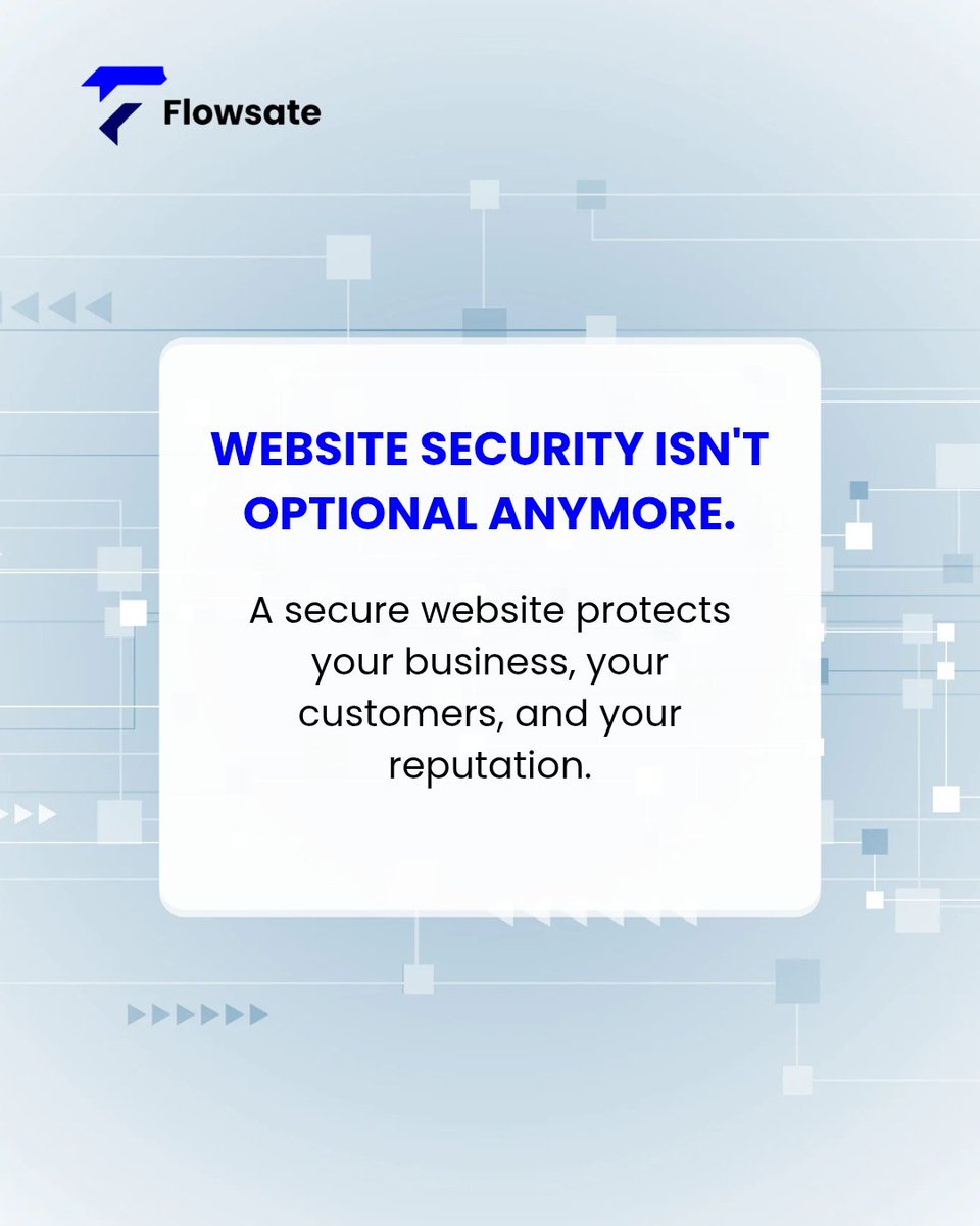 flowsateo3's tweet photo. 🔒 Website security is no longer optional.

A single vulnerability can lead to data loss, downtime, and lost customer trust.

How secure is your website?

#WebDesign #WebsiteSecurity #CyberSecurity #FlowsateTechnologies https://t.co/uHmEZA0o5Y