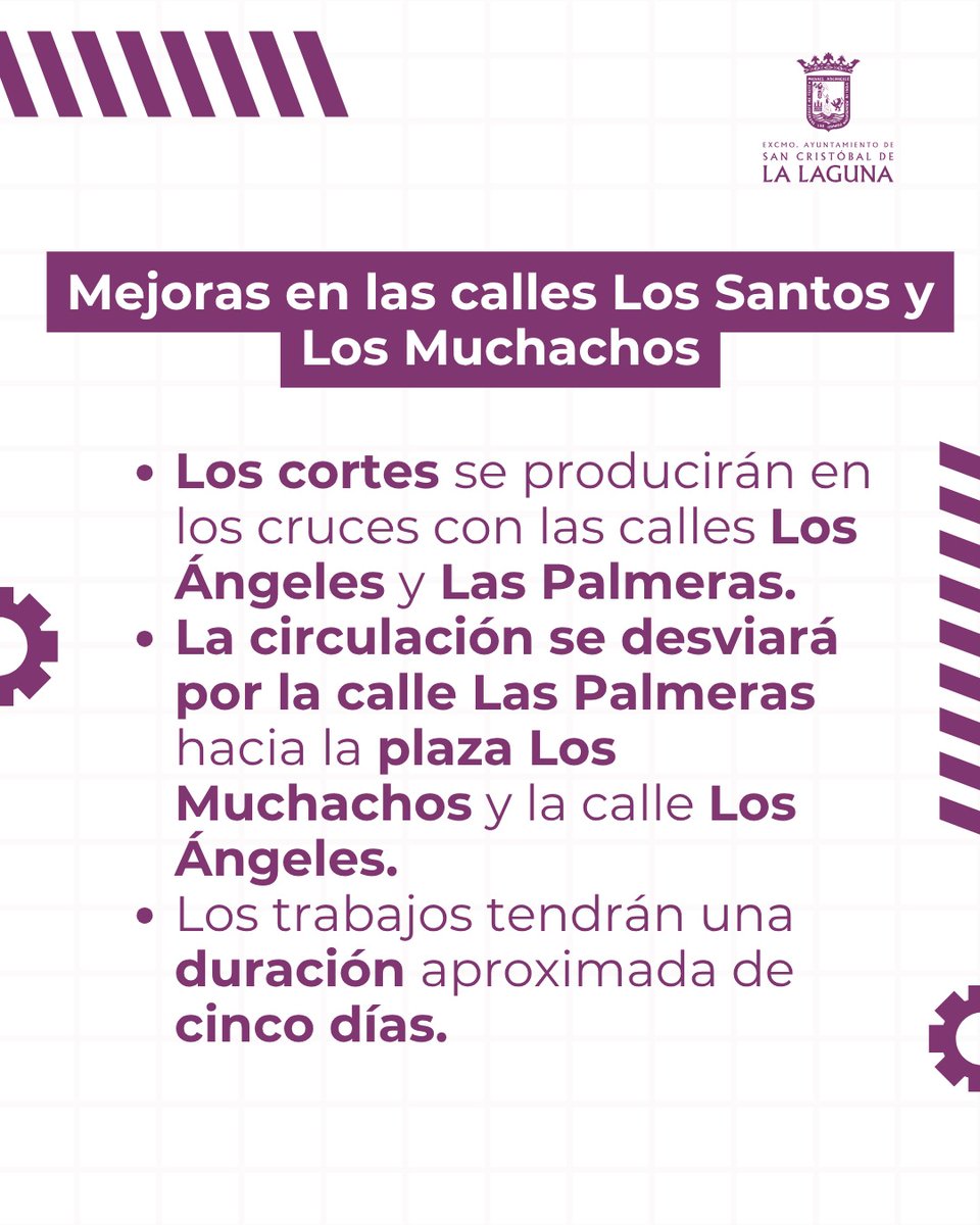 obrasll's tweet photo. ¡Continuamos trabajando en la zona de Taco! 🚧

Comenzamos labores de asfaltado a partir de mañana, 2 de junio, en las calles Los Santos y Los Muchachos. 📍

➡️ La circulación se desviará por la calle Las Palmeras hacia la plaza Los Muchachos y la calle Los Ángeles. https://t.co/UmuIJK1KUS