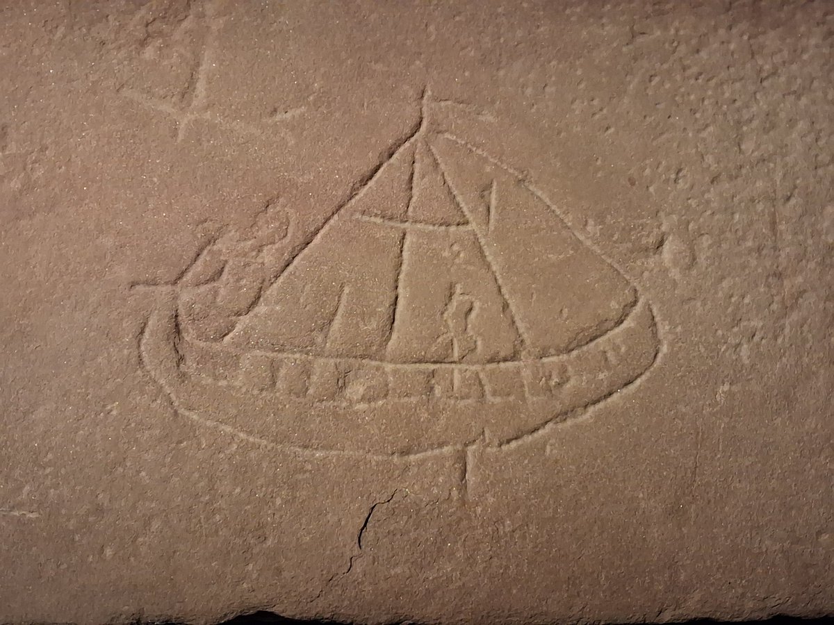 Stonefishweirs's tweet photo. Pictures of sand stone tomb ship graffiti dating to 12th/13th century from Iglesia de San Pedro de Tabira (Durango, Vizcaya) Basque country Spain. Believed to be a small Nordic vessel types due morphology and rigging. Today on lone to the Itsasmuseum Bilbao. #Coastalhistory https://t.co/9K8Y9lqb6x