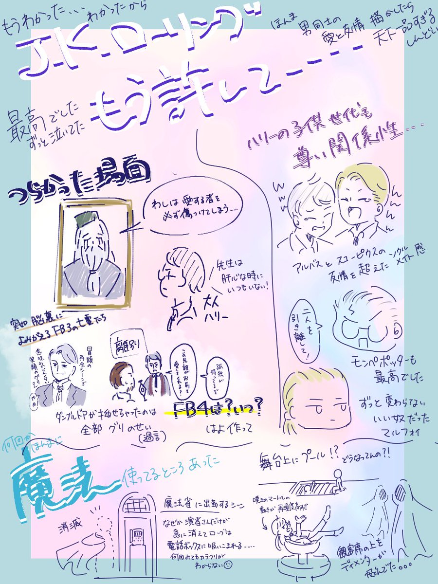 illust_aova0807's tweet photo. 呪いの子レポ🪄
はやくFB4作ろうね、ワーナー。 https://t.co/Gz2xdfghKB