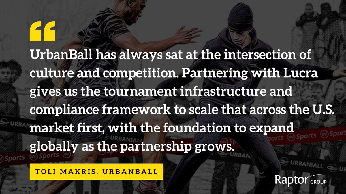 RaptorGroup's tweet photo. Raptor Group portfolio company Lucra, a leading social competition platform, has partnered with UrbanBall. Through Lucra’s white-label SDK, UrbanBall will power real-money and free-to-play tournaments and user-generated competitions directly within the UrbanBaller App https://t.co/gWaDEWRNRL