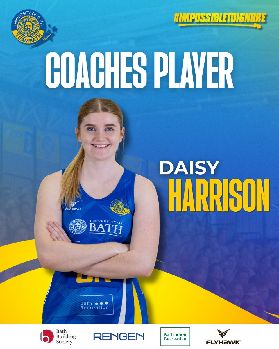 TeamBathNetball's tweet photo. Coaches’ Player Daisy Harrison 🏆 💙 Outstanding defender all season, reading the game brilliantly, turning ball and consistently securing possession after turnovers. A key part of our defensive end. Well deserved 👏 #TeamBathNetball https://t.co/m3kQgWcflO