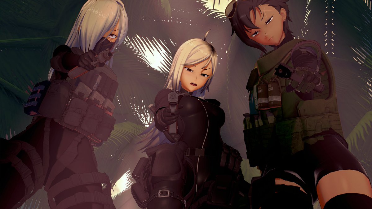 BrattyMagus's tweet photo. The new Security Team as been built with a new member, Jenna "Shadow" Zimmerman (Name Jenny already taken).
Elise is now Team Leader, Jennifer will be the big guns and Jenna will be Recon.

The Team will be sometime be assisted with Zer0 Androids made by Dr Lisa Moss. https://t.co/x5U3qVmVRA