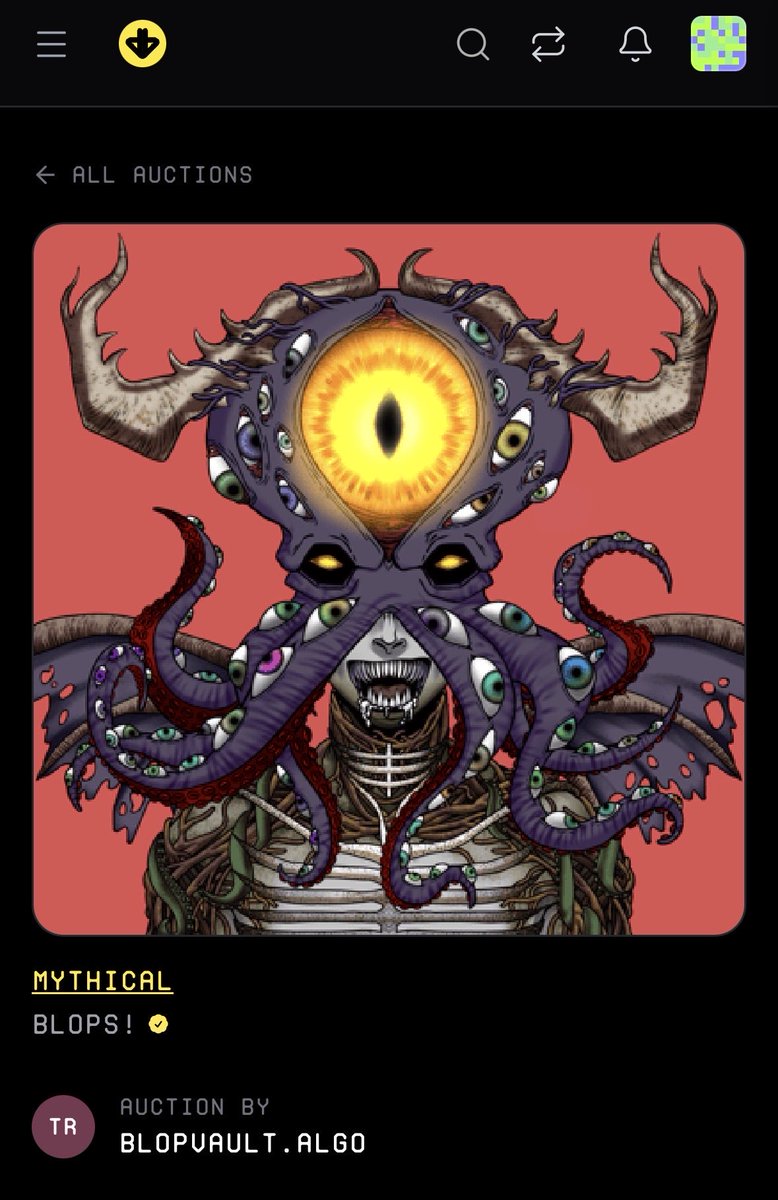 BLOP_WORLD's tweet photo. 300K Motherlode transactions ✔️🛸🐙

What started as a community reward system has grown into one of the most active NFT experiences on Algorand.

To celebrate the milestone, we’re auctioning off something worthy of the occasion…

👁️ MYTHICAL 👁️

Auction link in the comments. ⬇️ https://t.co/59vScF1qkY