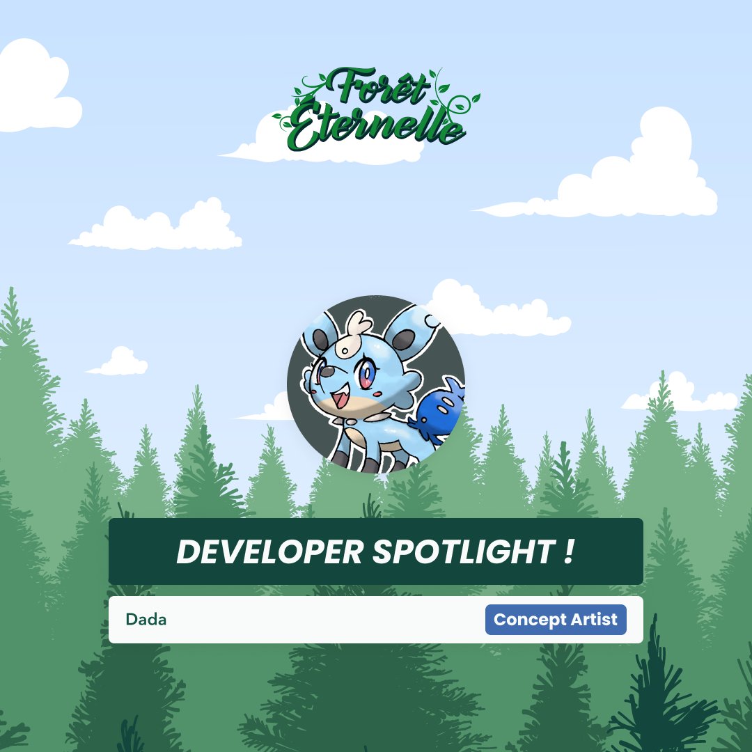 ForetEternelle's tweet photo. Hey trainers! 💚

This week, the spotlight sets on another new member of our team who joined us last May: Dada!

His talent as an artist is matched only by the kindness that defines him.

🖥️ Aura
© Forêt Éternelle 🌲 https://t.co/Ti9pdC2sU2