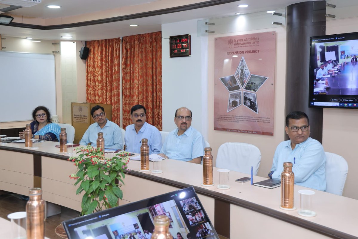 copper_ltd's tweet photo. A two-day Training Programme on Reservation Policy commenced at Indian Copper Complex (ICC), Ghatshila, on 1st June 2026. The programme, coordinated by Shri Sandeep Mukherjee, has brought together HR Executives and officials from ICC and various Units/Offices across the organization to enhance understanding of reservation policies, statutory provisions, and implementation practices. The initiative reflects the organization's commitment to capacity building, compliance, and inclusive governance. The inaugural session was marked by the presence of  Mr Sanjiv Kumar Singh, Chairman and Managing Director, Hindustan Copper Limited, along with Director (Operations), Dr Sanjeev Kumar Sinha, Director (Finance), Mr RVN Vishweshwar, Director (Mining), Mr Ghanshyam Das Gupta, Chief Vigilance Officer, Mr Harsimran Singh, and senior officials.

#HindustanCopperLimited #Training #ReservationPolicy #DigitalMining #MiningTechnology #MiningExcellence #MiningIndia

@MinesMinIndia
@kishanreddybjp
@satishdubeyy
@mygovindia