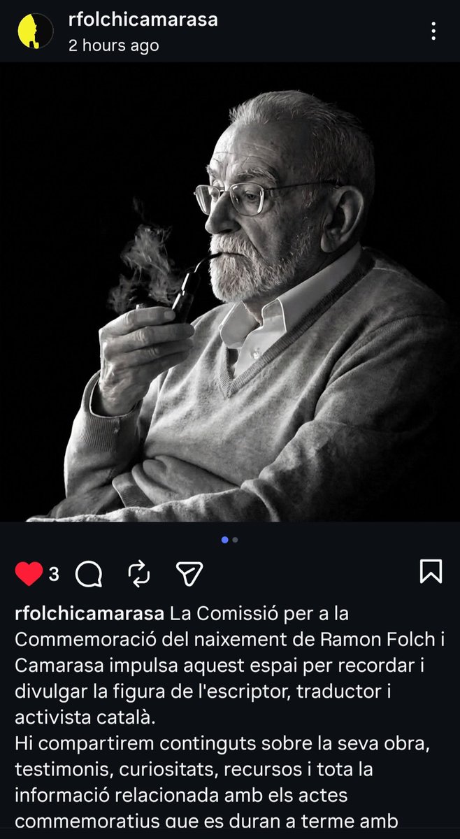 RamonFolchiC's tweet photo. La comissió del centenari  de Ramon Folch I Camarasa ja té  compte a instagram i facebook... https://t.co/YRJ0HpI3rL