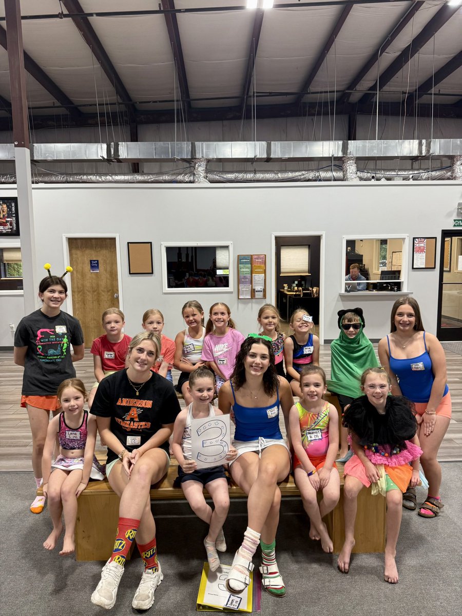 AndersonGymnast's tweet photo. Day 1 of Youth Camp 2026 - Mismatch Monday!  🤪 We are so excited to see our campers for two more awesome days of camp! @AHSRaptorsAD @Boosters_AHS @AndersonRaptors https://t.co/zGtf9SRST9