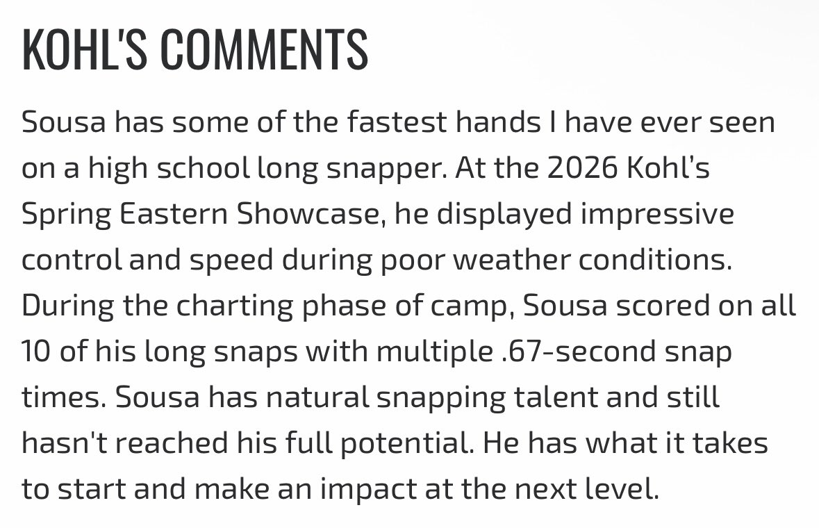 Sal_sousa99's tweet photo. I’m blessed to be ranked a 5⭐️ snapper at #12 in 🇺🇸 and #1 in PA
@HKA_Tanalski @HKA_Baltar @CoachJummz32 @WPIAL_Insider @KohlsSnapping https://t.co/b8wvfoDVkk