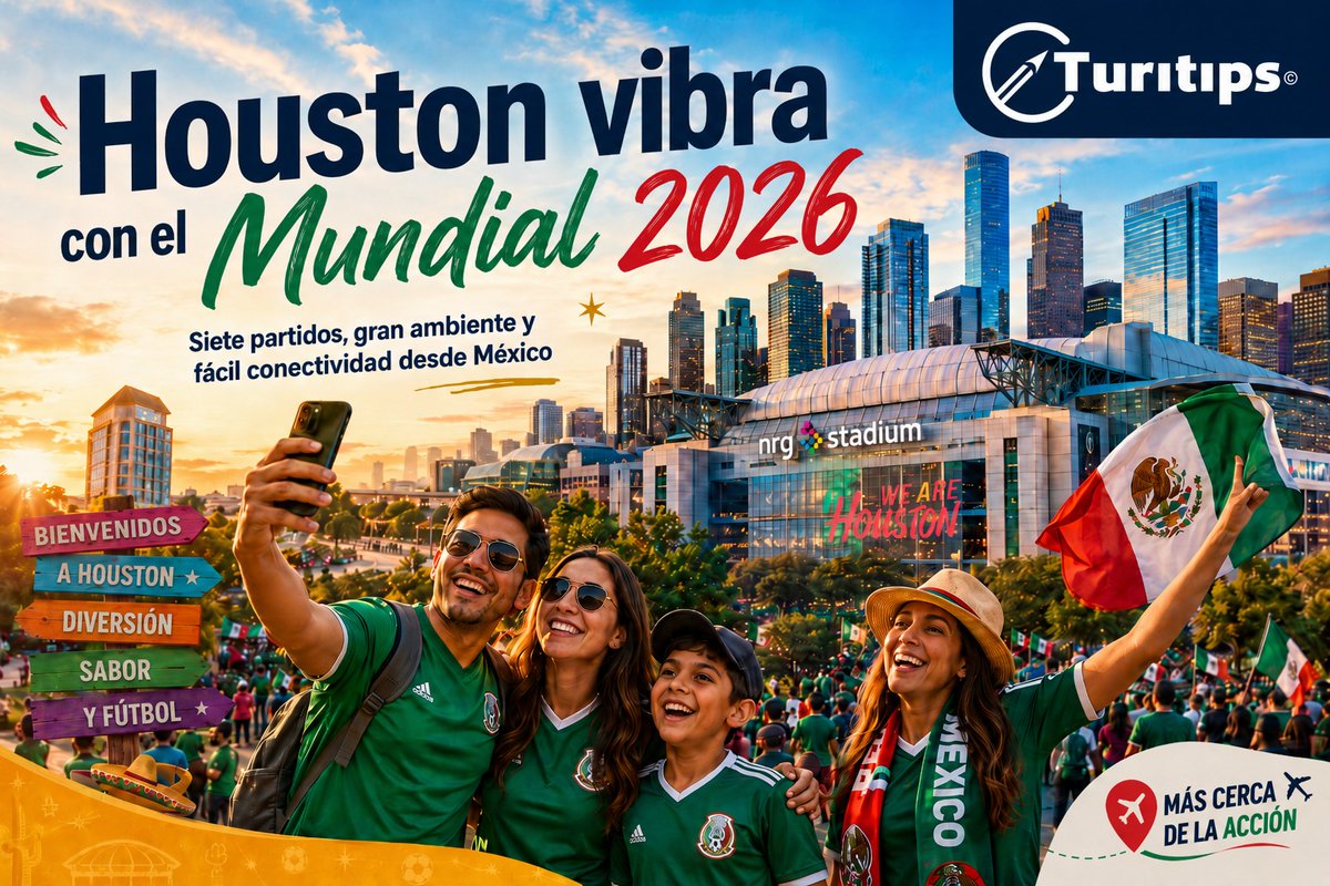 turitipsmx's tweet photo. Houston vibra con el Mundial 2026 ⚽🔥
La ciudad recibirá siete partidos y se perfila como una gran sede por su conectividad, ambiente multicultural y cercanía con México.
@hola_houston

https://t.co/Eg6bRrC38j

#Turitips #Houston #Mundial2026 #Futbol #Viajes https://t.co/TVJdxrKWin