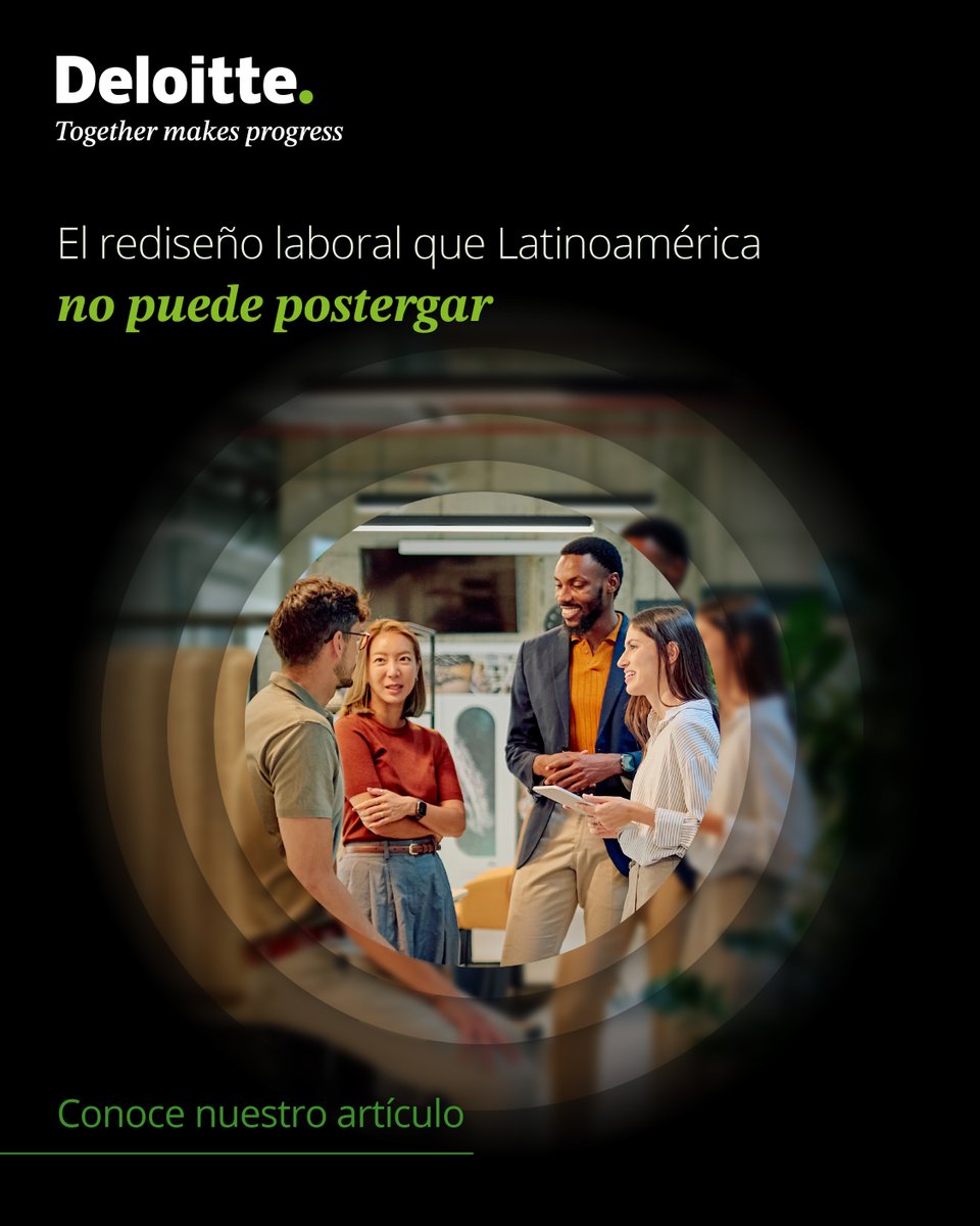 DeloitteMX's tweet photo. 🤔 ¿Trabajar más o trabajar mejor? Las organizaciones están en un punto de inflexión: seguir operando bajo esquemas tradicionales no solo limita resultados, los perjudica.

💼 El futuro del trabajo no se trata de beneficios aislados como el home office o la reducción de jornada, se trata de rediseñar cómo se crea valor, cómo se coordinan los equipos, cómo se toman decisiones, qué se mide cómo productividad y cómo se integra la tecnología sin fricción.

Conoce nuestro estudio para entender cómo rediseñar el trabajo en Latinoamérica 👉 https://t.co/jzLrAEnkPW

Contáctanos: dslatam_dgen@deloittemx.com