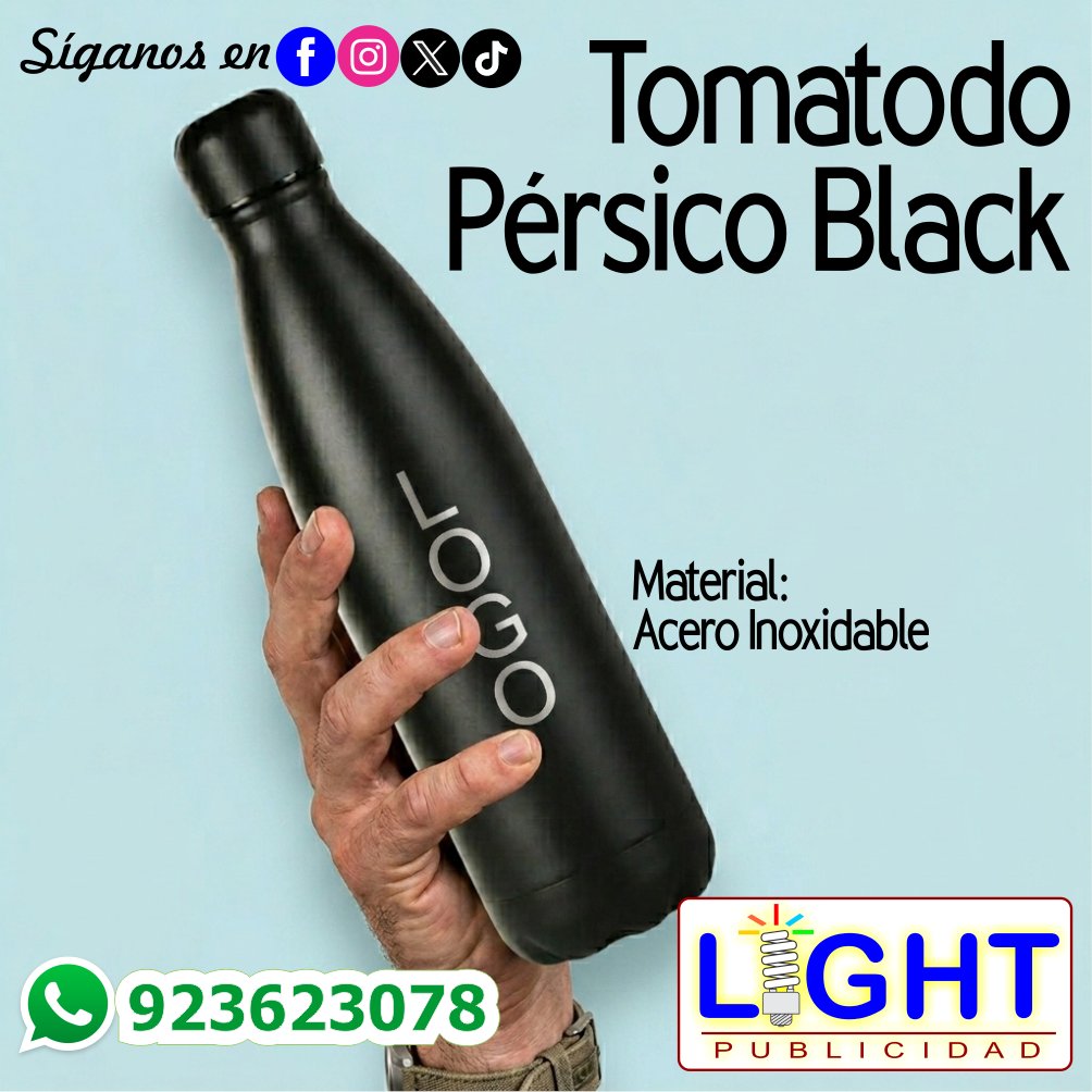 Light_Publi's tweet photo. @Light_Publi /#RUC 20600953908 /#tomatodos /Modelo #Pérsico #black /Material #aceroinoxidable /Cap 500ml /Color Totalmente #negro /Ped. Mín 50unds /#WhatsApp 923623078 /#publicidad #Botellas #BotellasPublicitarias #eventos #papá #DíaDelPadre #regalos #ferias #marca #logo #Peru https://t.co/MwHFr63nwb