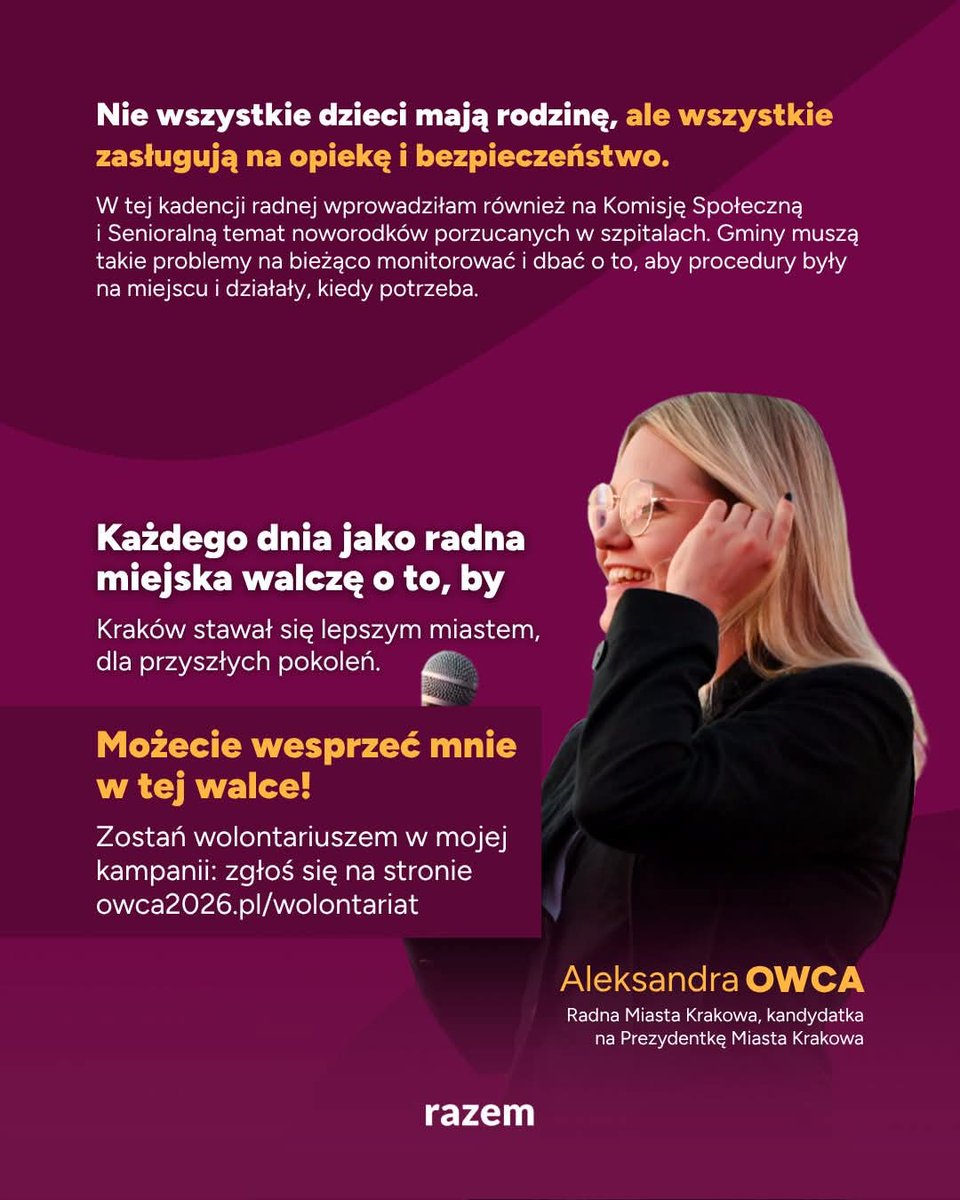 owca_aleksandra's tweet photo. W Dzień Dziecka życzę wszystkim dzieciom bezpieczeństwa, troski i możliwości❗️A ich rodzicom - solidnej infrastruktury społecznej, która pomoże im dać swoim dzieciom najlepszy start w życiu. 
Właśnie po to w Radzie Miasta Krakowa (i nie tylko!) walczę o silne usługi publiczne👇 https://t.co/H74NcIMWeA