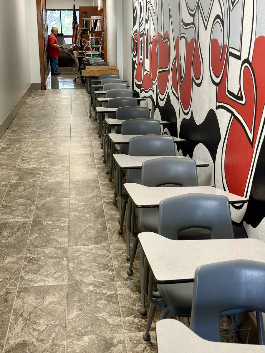 PCS_Pride's tweet photo. Connor, Richelle and Kelly have already started deep cleaning teachers’ classrooms at the Jr/Sr HS.  Many thanks to our summer maintenance staff for their efforts to keep our buildings and grounds in great shape!  #plainsmenpride https://t.co/QOYiI9zjTn