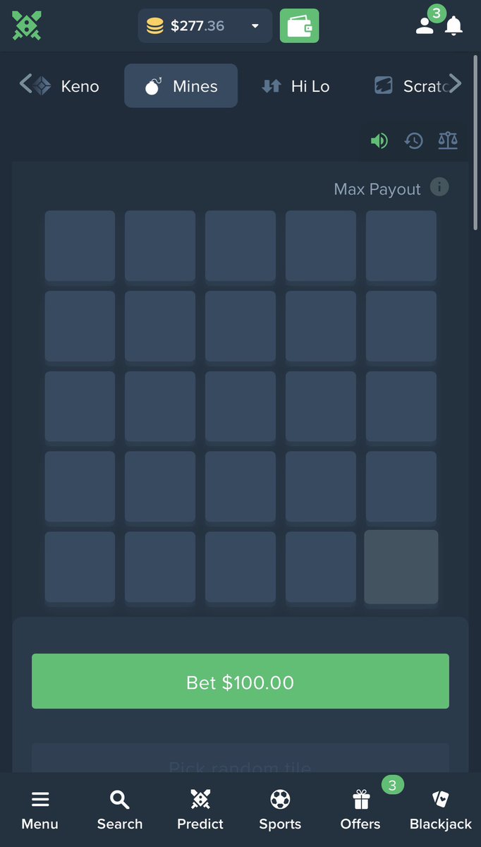 Duelbits's tweet photo. Got $100 on Mines 💣

Which 5 spots are you picking? https://t.co/yRdeFDFiZt